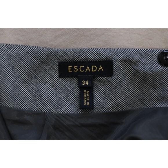 Escada Womens Size EU 34 XS Gray Skirt Pencil Slit Tweed Wool Skirt Academia - Picture 4 of 7